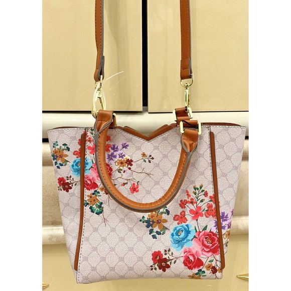 NWT STEVE MADDEN BJAPAN FLORAL TOTE CROSSBODY BAG MULTI TIK TOK VIRAL TRENDY - Picture 3 of 8